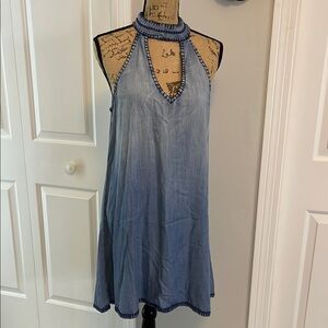 Cloth & Stone Blue Halter Mini Dress